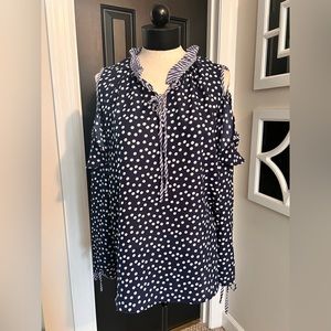 Melissa Paige Top | Cold Shoulder Top | Polkadot Top